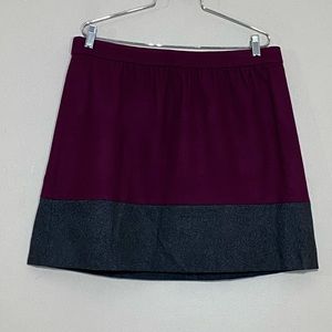 J.Crew factory womens colorblock multicolor skirt in double serge wool size 10